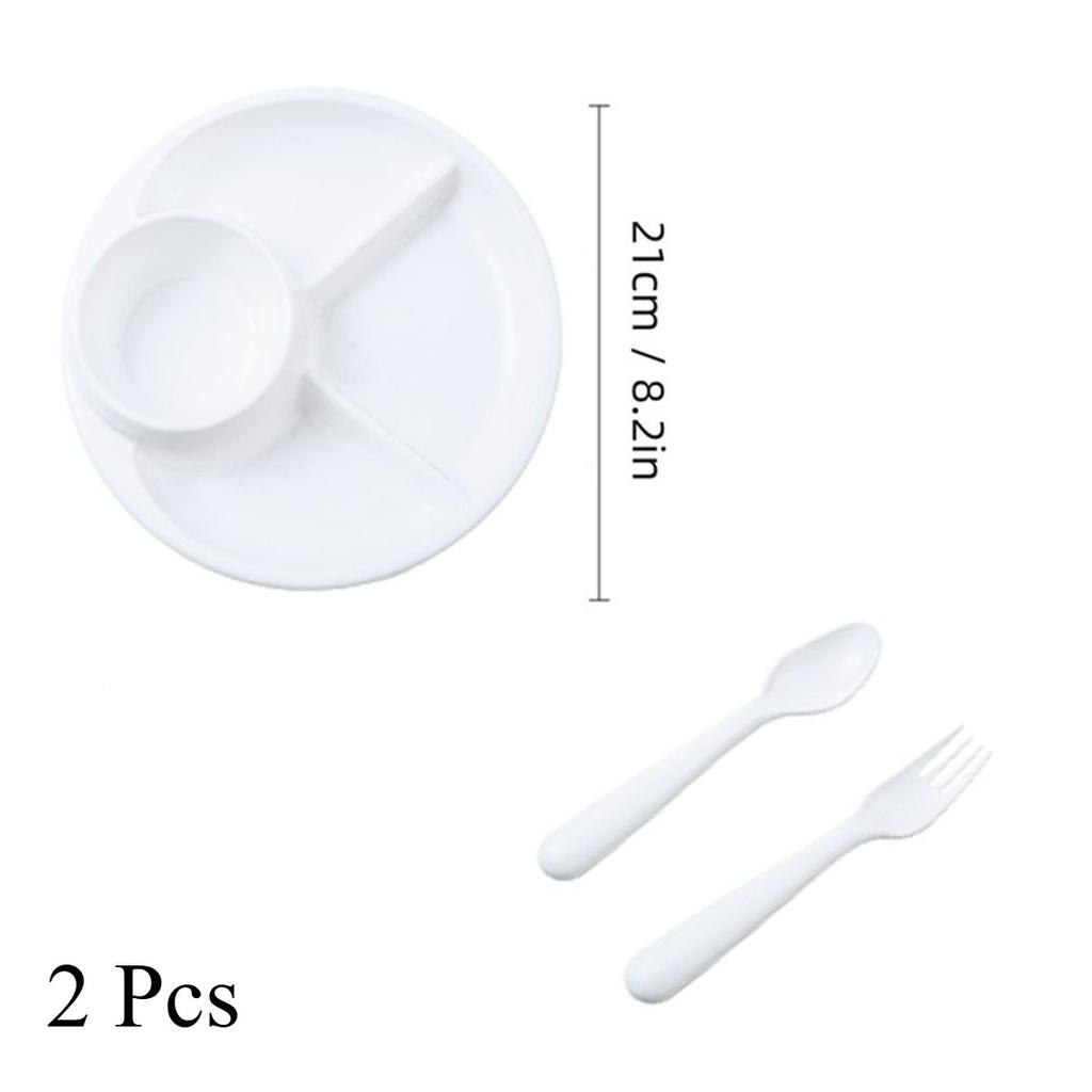 Reusable Plastic Divided Plates Portion Control Plate Kids Dinnerware Set 4-Compartment Fruit Dessert Tableware Dish