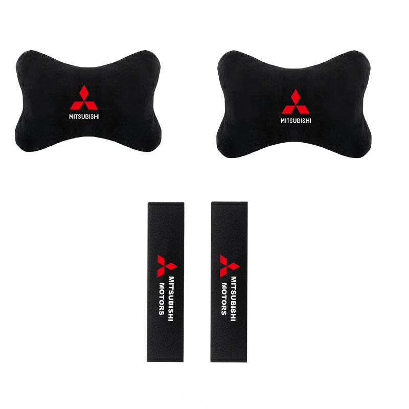 Car Neck Pillow Car Safety Headrest Cover Auto Seat Belt Shoulder Pads for Mitsubishi ASX Pajero Outlander EVO Lancer EX