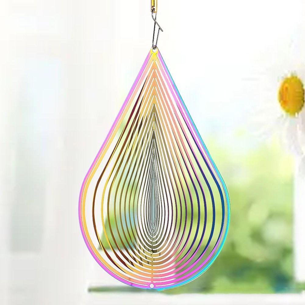 3D Wind Spinner Catcher Flowing Light Effect Dynamic Rotating Wind Chimes Outdoor