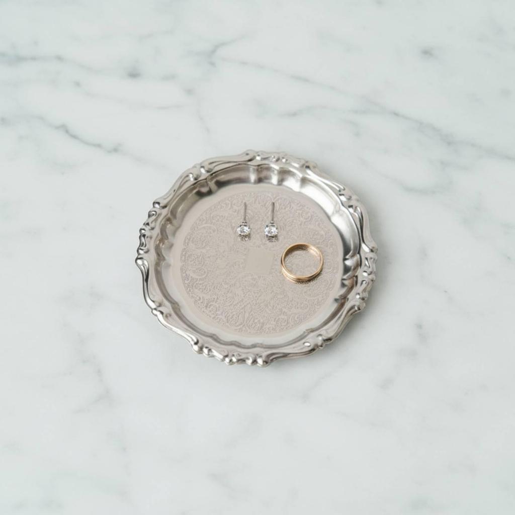 Coaster with Raised Border Silver Cup Coasters Reflective for Hosts