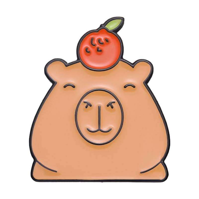 Cartoon Capybara Brooch Set: Cute Animal Series Badge from Europe & America