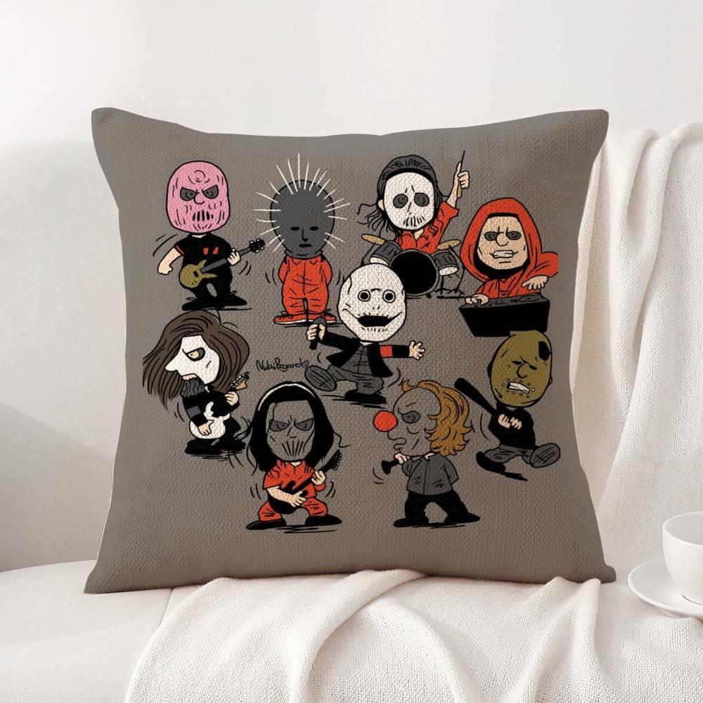 Band S-Slipknot Cushion Cover Summer Coolness Linen Fabric Double-Sided Printing Pillow Case Sofa Home Decor Gift