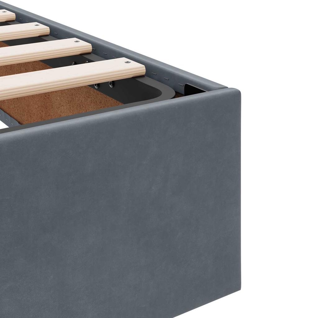 Ottoman Bed Frame with Storage Dark Grey 180 x 200 cm Velvet
