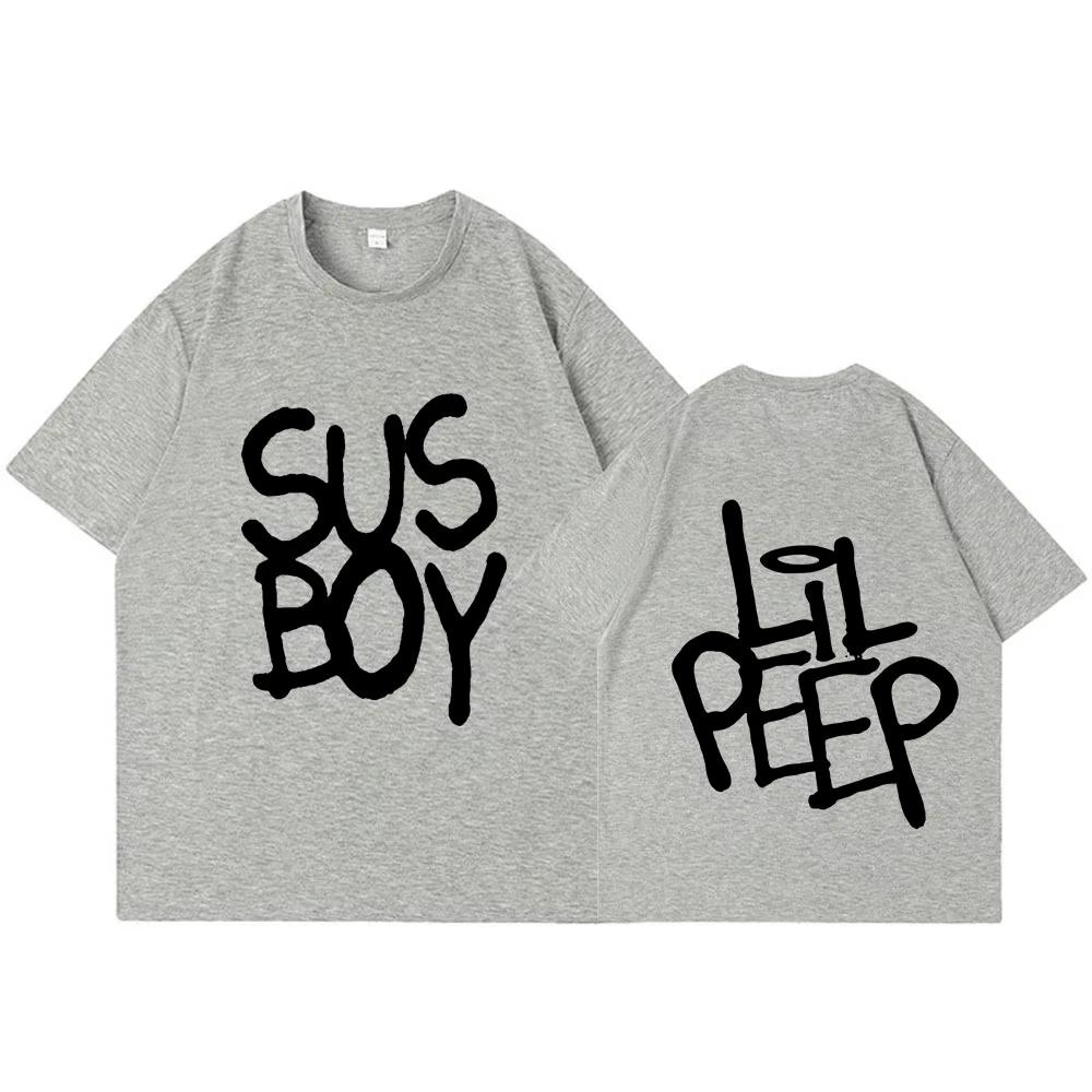 Hot Rapper Lil Peep Sus Boy Pink T Shirt Men Women Fashion Hip Hop Short Sleeve T-shirt High Quality Y2k Short Sleeves Classic