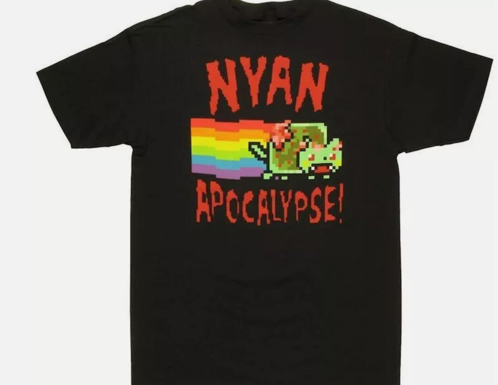 Футболка Nyan Cat Апокалипсис Смешной Мем Ретро Графическая Футболка Унисекс S-4XL S