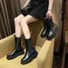 Fashion Boots for women with increased height inside 2025 new spring and autumn versatile chimney short boots for women with thick soles