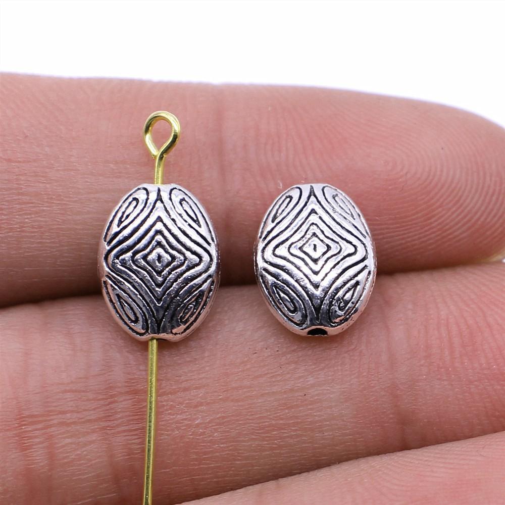 10pcs Metal Alloy Bead For Jewelry Making Antique Silver Color Carved Beads DIY Crafts Making Findings Handmade Tibetan Jewelry