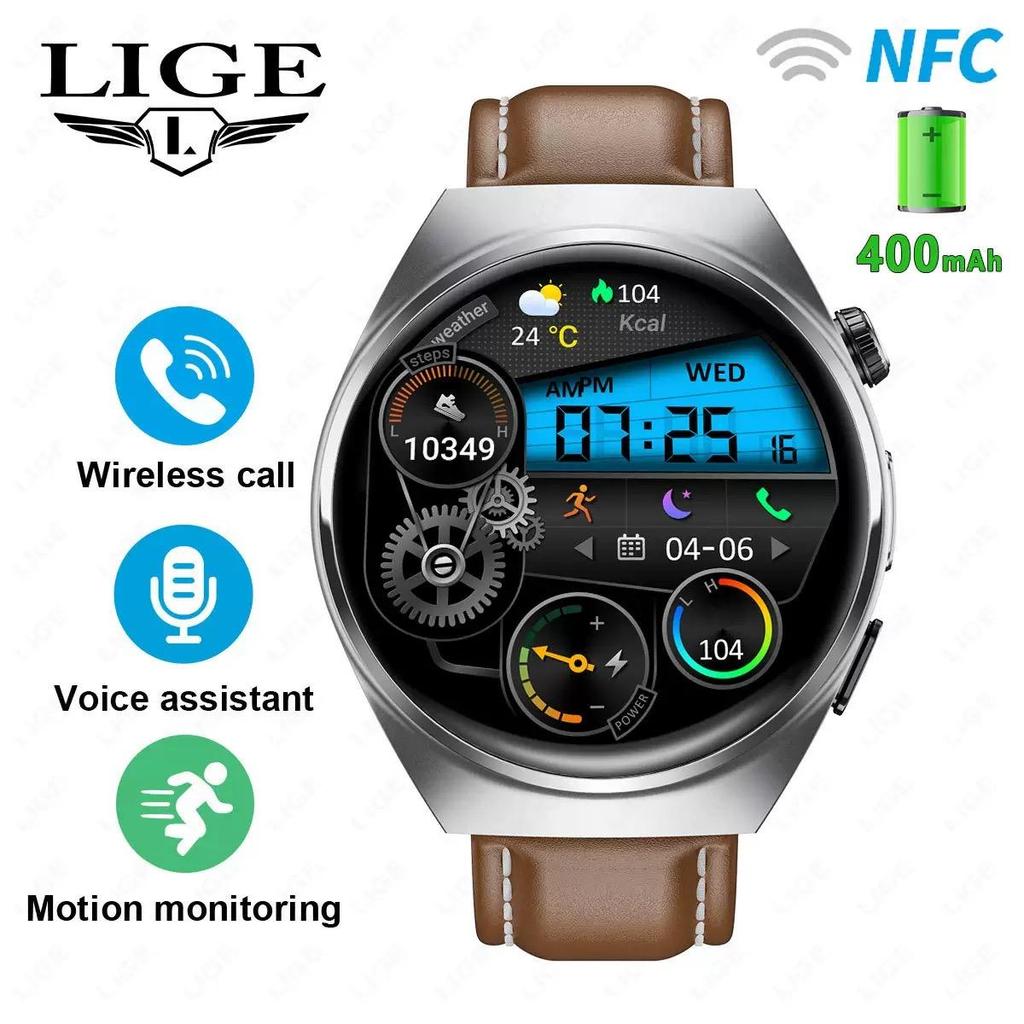 With NFC Functions 2 In 1 With Wireless Headset Smart Watch Bluetooth Call Waterproof Smartwatch Heart Rate Monitor Men Bracelet