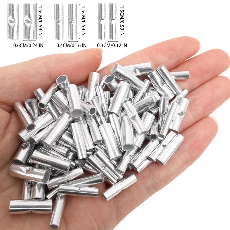 

16–14AWG Butt Connector Kit Butt Splice Tube Bare Crimp Terminals Non Insulated Metal Wire Ferrules Electrical Cable Crimping 100PCS срібний