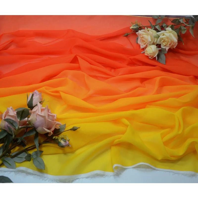 Gradient Color Organza Tulle Fabric 100D Chiffon Fabric for Diy Ancient Style Hanfu Dress Stage Dance Costume Drape Decor Craft