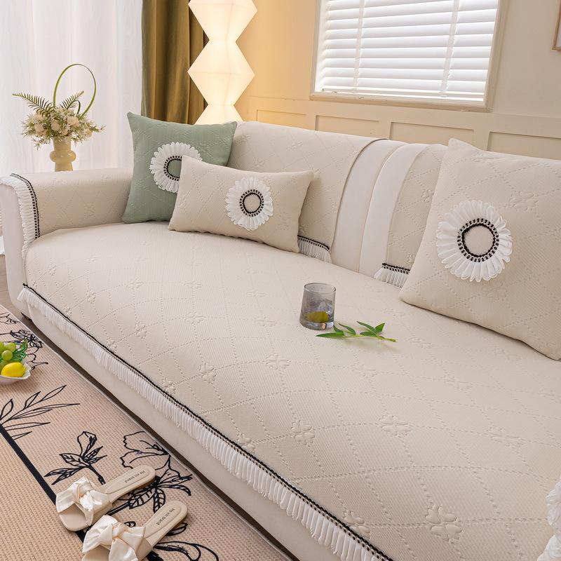 Sofa Cushion Summer  New Ice Silk Mat Cushion Universal Non-Slip Seat Cushion Light Luxury High-Grade Leather Sofa Cover