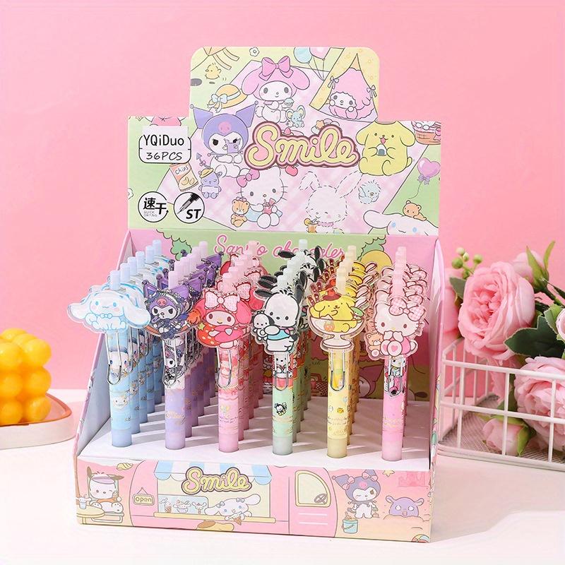 

36Pcs Sanrio Kuromi 0.5mm Cartoon Cute Family Acrylic Patch Press ST High-value Neutral Pen Signature Pen Quick Dry Back To School Season Random style 36pcs