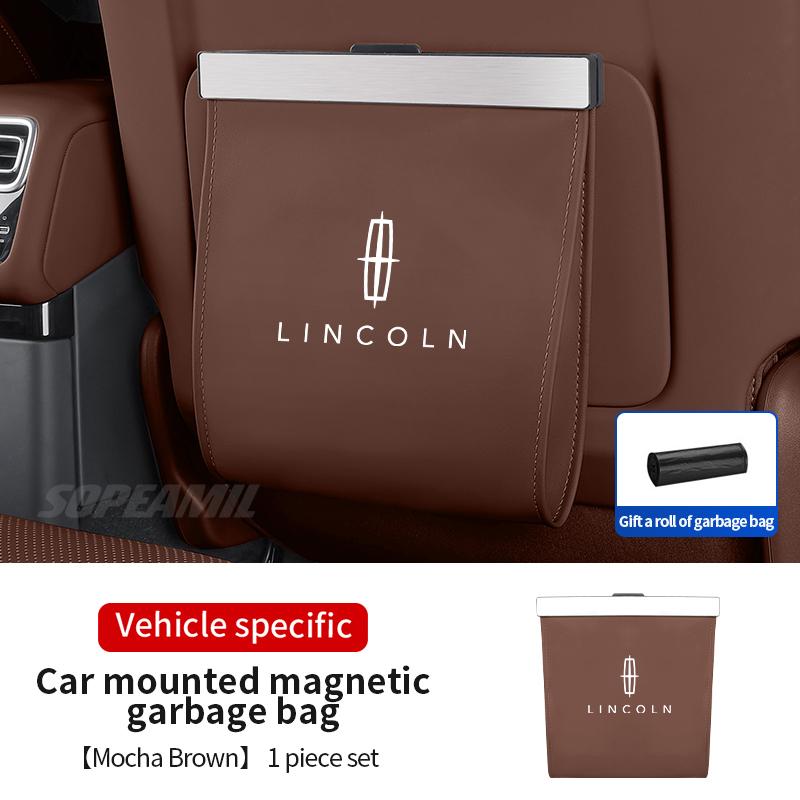 Lincoln Z MKZ MKC MKX MKT Navigator Aviator Nautilus Corsair Car Garbage Bag Led Light Seat Back Hanging Trash can Storage Bag tr1