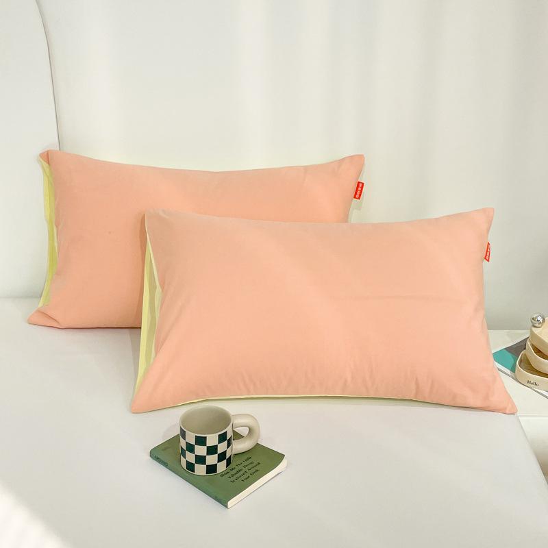 2pcs All-Cotton Washed Cotton Pillowcases, Comfortable for Bed Use, Machine Washable, Suitable for All Seasons.