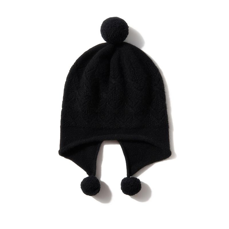 

Кашемировая шапка Осень и Зима Новый стиль Женская с помпоном Скрученная Повседневная Защищающая уши Шапка-бини Утолщенная Вязаная шапка One size