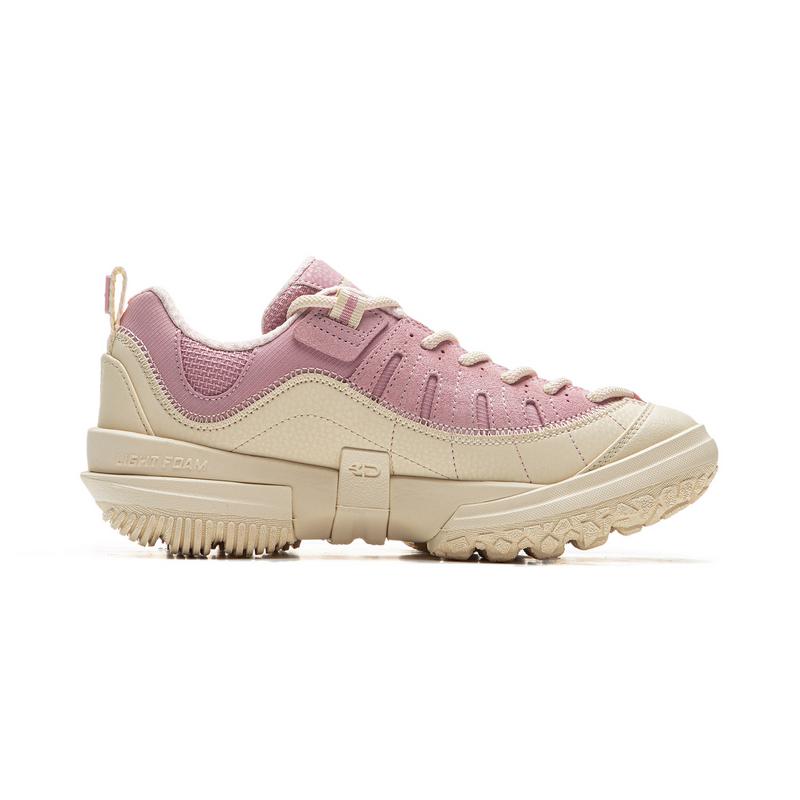 Li-Ning CF Su Linchuan Lite Rebound Comfortable Shock Absorbing Breathable Low-Top Outdoor Casual Shoes Women sneaker Pink AHCU018-1