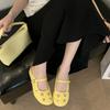 Fashion Round Toe Metal Rivet Embellished Design Flat Sandals Women Fashion Comfort Buckle Soft Sole Slipper Sandalki Damskie Eleganckie