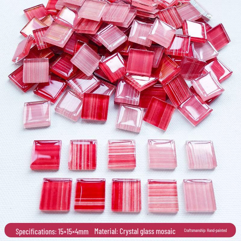 200g 1,5cm Transluzent 15mm Kristallmosaik DIY Handgemacht Buntes Glas Schnittpapier