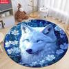 Giraffe Print Round Area Rug Animal Themed Non-Slip Floor Carpet Whimsical Safari Aesthetic Decor Mat for Living Room