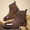 Luxury Men's Shoes High Quality Suede Leather Boots Classic Business Dress Boots for Men Lace Up Ankle Booties Botas Para Hombre