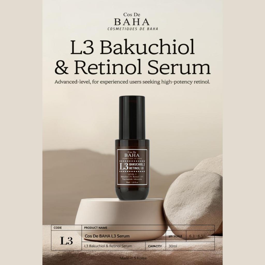

Cos De BAHA - L3 Bakuchiol & Retinol Serum 30ml (L3)