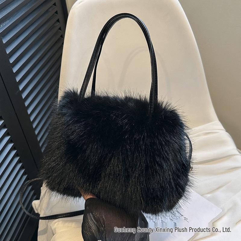 High-Quality Autumn/Winter Plush Tote: Versatile Crossbody with Fluffy Texture