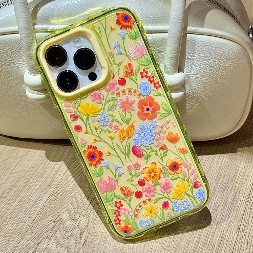 Full Screen Flowers Suitable for IPhone16 Mobile Phone Case Apple 15 Protective Case 14pro Anti fall 13 Small Clear 12 Hard