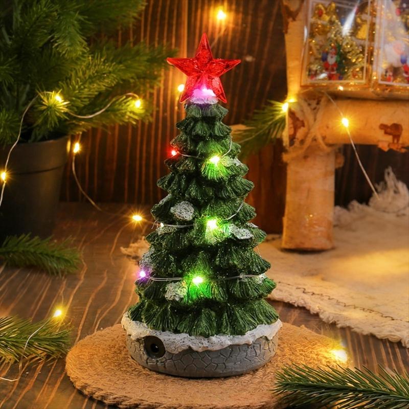 Musical Christmas Tree Tabletop Ornament Christmas Decorations Holiday Music Box Ornament for Home Tabletop Decoration