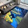 Multiple sizes Black cat by stream wildflowers Print Carpet for Living Room Bedroom Sofa Home Decor Non-slip Mat Luxury Gift