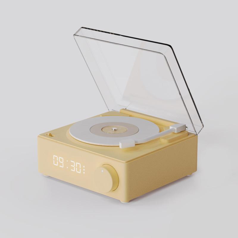Nowy retro winylowy bezprzewodowy głośnik Bluetooth budzik mały gramofon przenośny wysokiej jakości dźwięk domowy inteligentny stereo