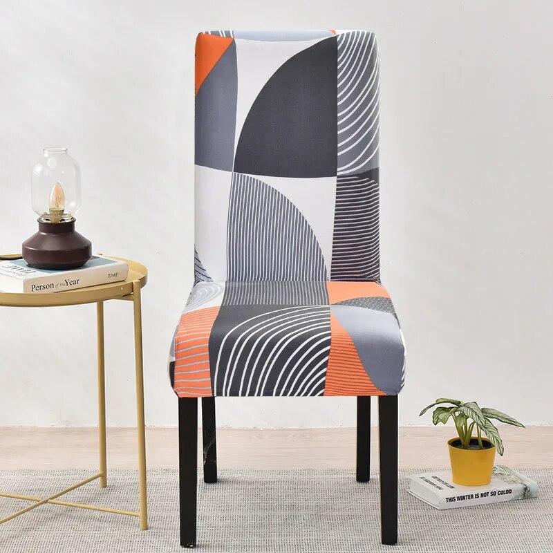 Spandex Wedding Chair Cover Lattice Floral Printed Seat Protector Slipcover for Hotel Banquet Housse De Chaise Dining Room Chair
