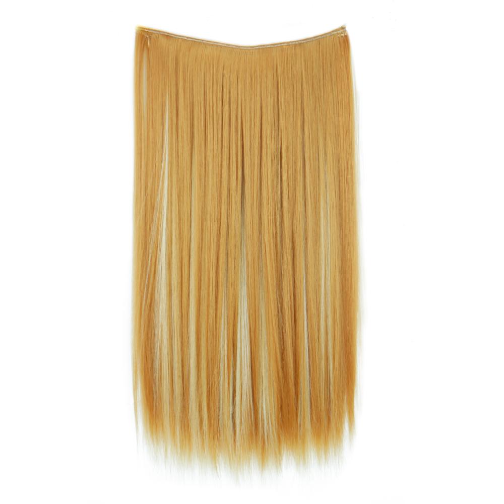 MISS WIG Women Long Straight Invisible Hair Extensions Synthetic Fiber Natural Hairpiece Fish Line Daily Wear Cosplay Hair