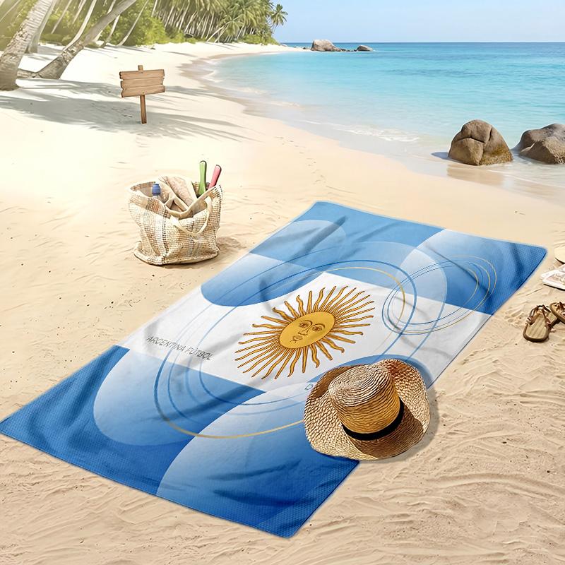 Argentinien Fußball Druck Strandtuch Schnelltrocknend Super Saugfähig Weich Badetuch zum Schwimmen Strand Reisen Fan Souvenir Geschenk