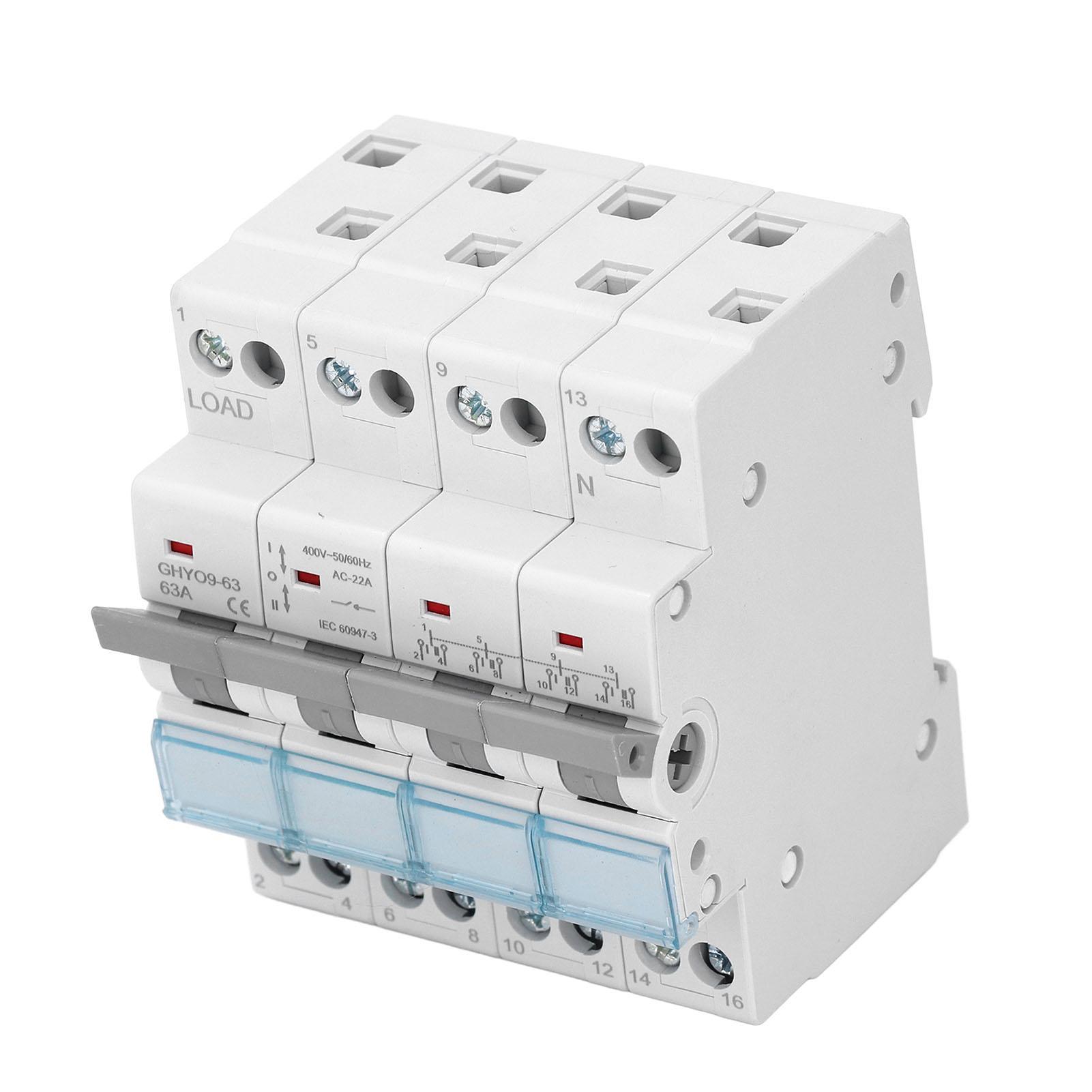 

Dual Power Manual Transfer Isolating Switch 4P 63A DIN Rail Backup Power Changeover Switch Interlock Circuit Breaker