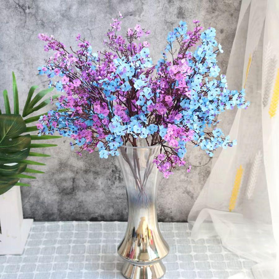Artificial Flowers Cherry Blossoms Gypsophila Fake Plants DIY Wedding Bouquet Vases Home Room Decor Faux Festival Branch Outdoor