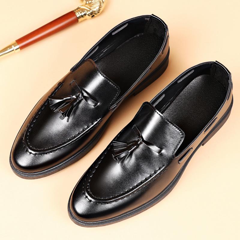 Men s Large Size British Style Leather Tassel Loafers 40