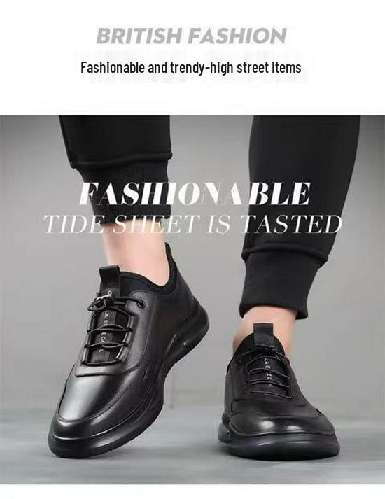 Men's Breathable Soft Leather Lace-up Fashion Business Shoes - British Style Formal Wear