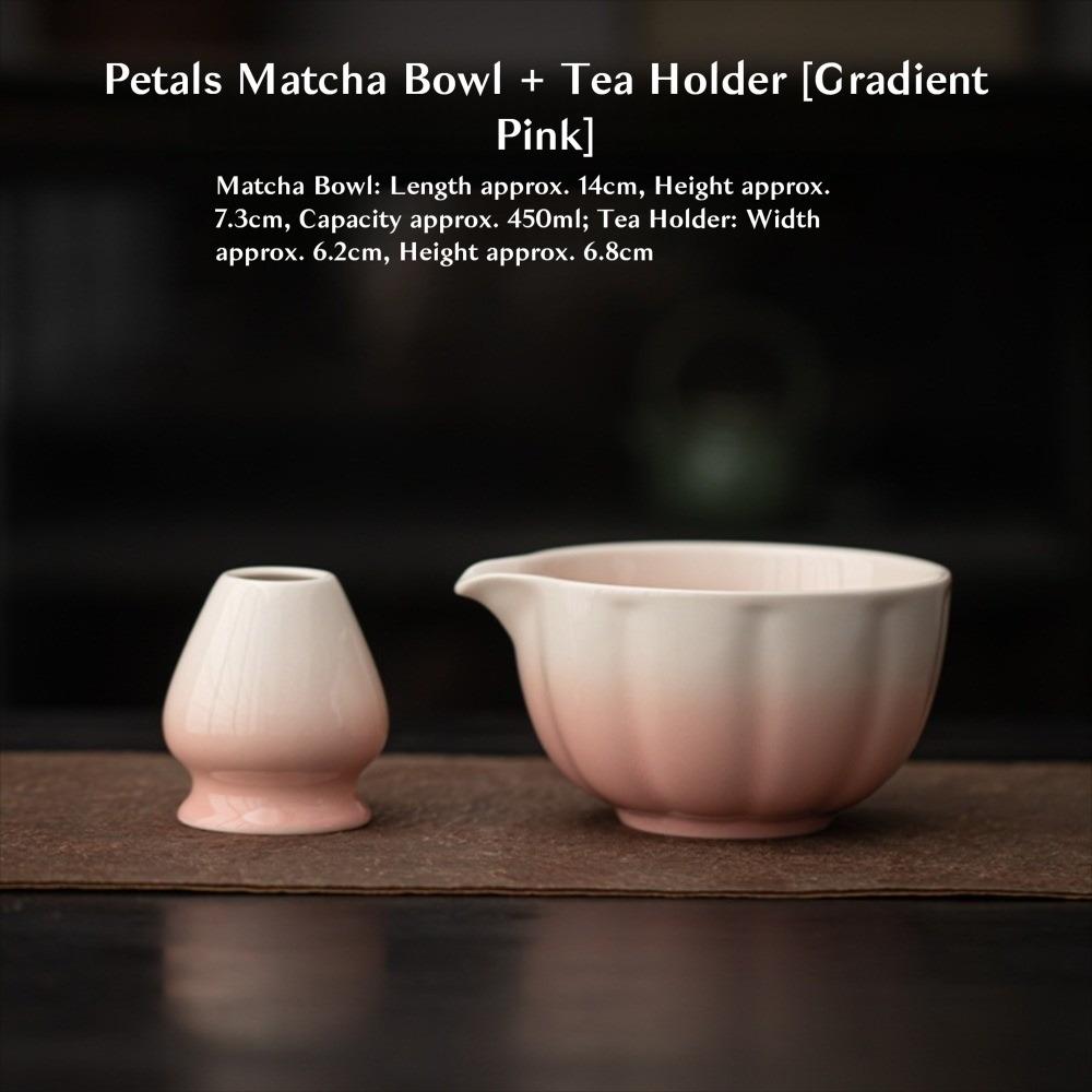 2PCS Ceramic Matcha Bowl Smooth Large Capacity Matcha Whisk Stand High Temperature Resistant Tea Salad Soup Bowl