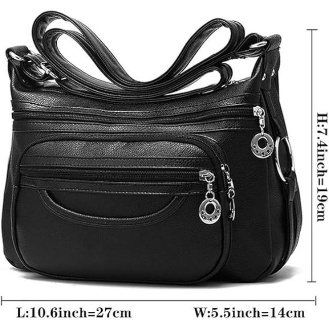 Borsa a tracolla da donna in morbida pelle, borsa a mano in pelle, portafoglio, borsa a tracolla leggera e casual