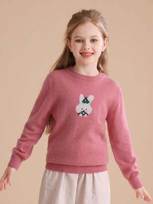 Girls' Cashmere Sweater - Autumn/Winter Style, Children's Wool Knit Pullover