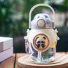 Cartoon Space - Capsule Kids Straw Cup, Portable Leak - Proof, 820ML Large Capacity Student School Travel Water Cup