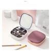Portable Jewelry Storage Box Cosmetic Mirror Travel Mini Mirror Convenient Portable Travel Exquisite Multi-Plaid