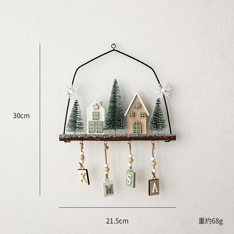 Wooden Christmas Tree Santa Claus Drop Ornaments Pendant Elegant Xmas Home Door Decoration New   Party Supplies