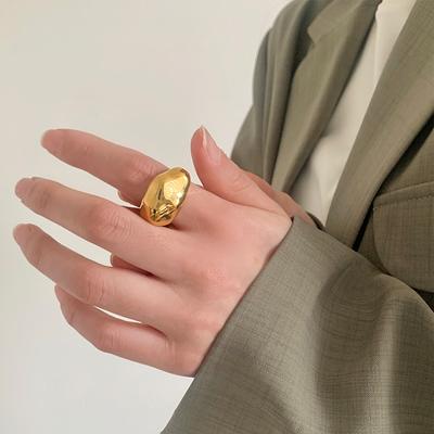 New Irregular Exaggerated Ring Female Niche Design Personalized Fashion Ring, Titanium Steel Electroplated Jewelry