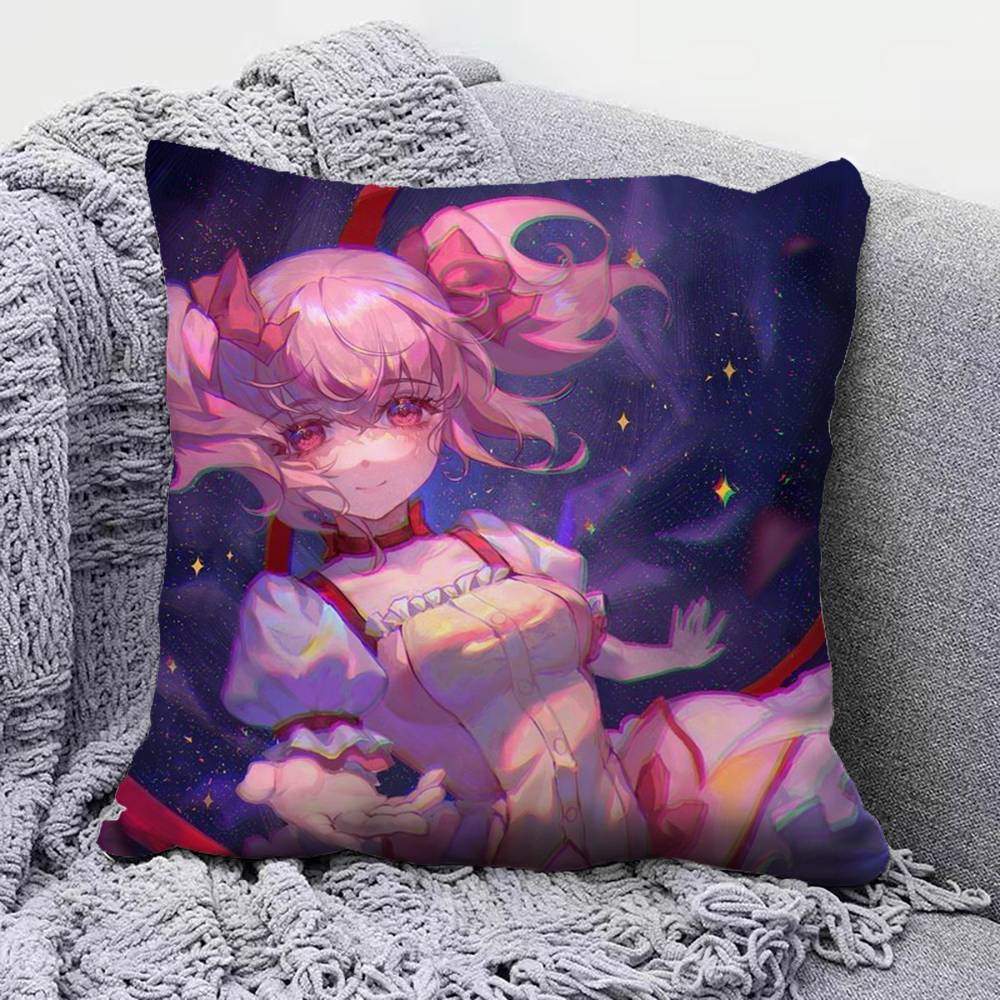 Madoka Kaname Anime Girl Puella Magi Madoka Magica Pillow Covers Home Sofa Cushion Covers and Aecorative Custom