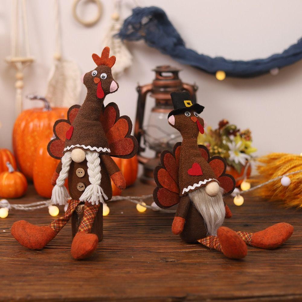 Funny Thanksgiving Turkey Statue Creative Miniature Figurine Sculpture  Home