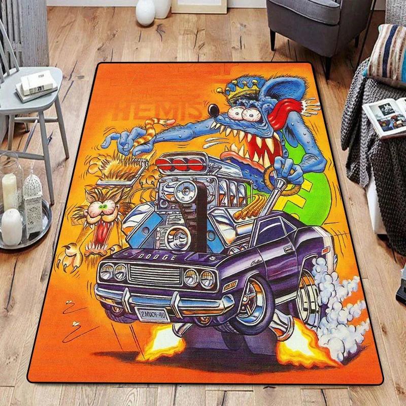 Funny Room Rugs Foot Carpets R-Rat Fink Entrance Doormat Kawaii Rug Floor Mats Bath Mat Kitchen Hallway Carpet Home Decor
