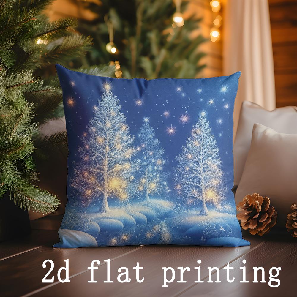 Heimdeko Weihnachten-Thema Dekoratives Schneeflocken-Muster Kissenbezug Geeignet für Sofa Schlafzimmer Auto Kissenbezug