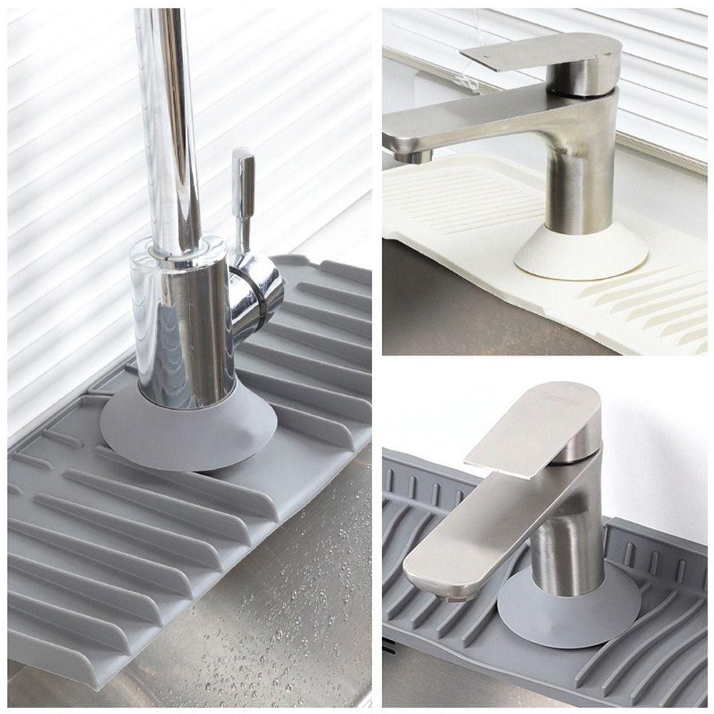 5pcs Silicone Faucet Splash Guards Soft Splash-Proof Sink Splash Pad Countertop Protect Easy Clean Water Pads Kitchen Washbasin