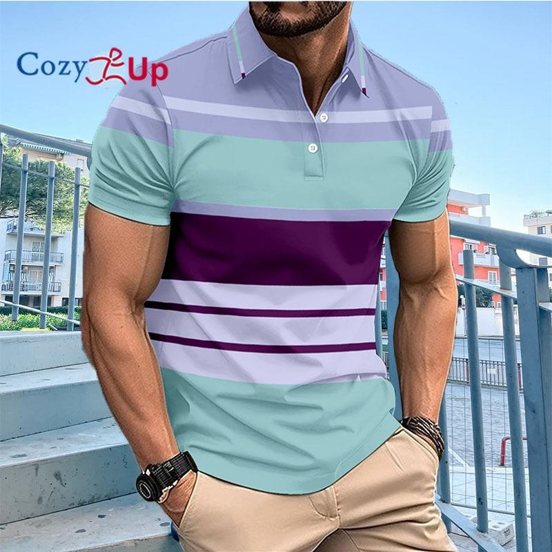 Cozy Up Mens Knitted Polo Shirts Short Sleeve Textured Pullover Golf Polo T Shirts